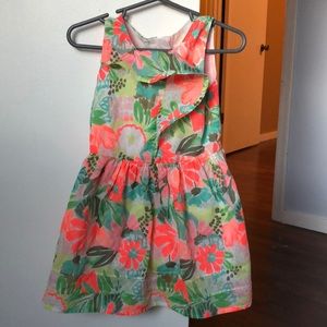 Tropical toddler dress with frill